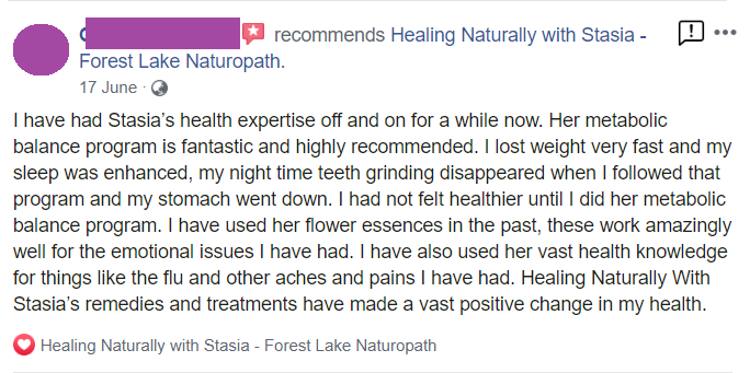 review healing naturally with stasia petralia